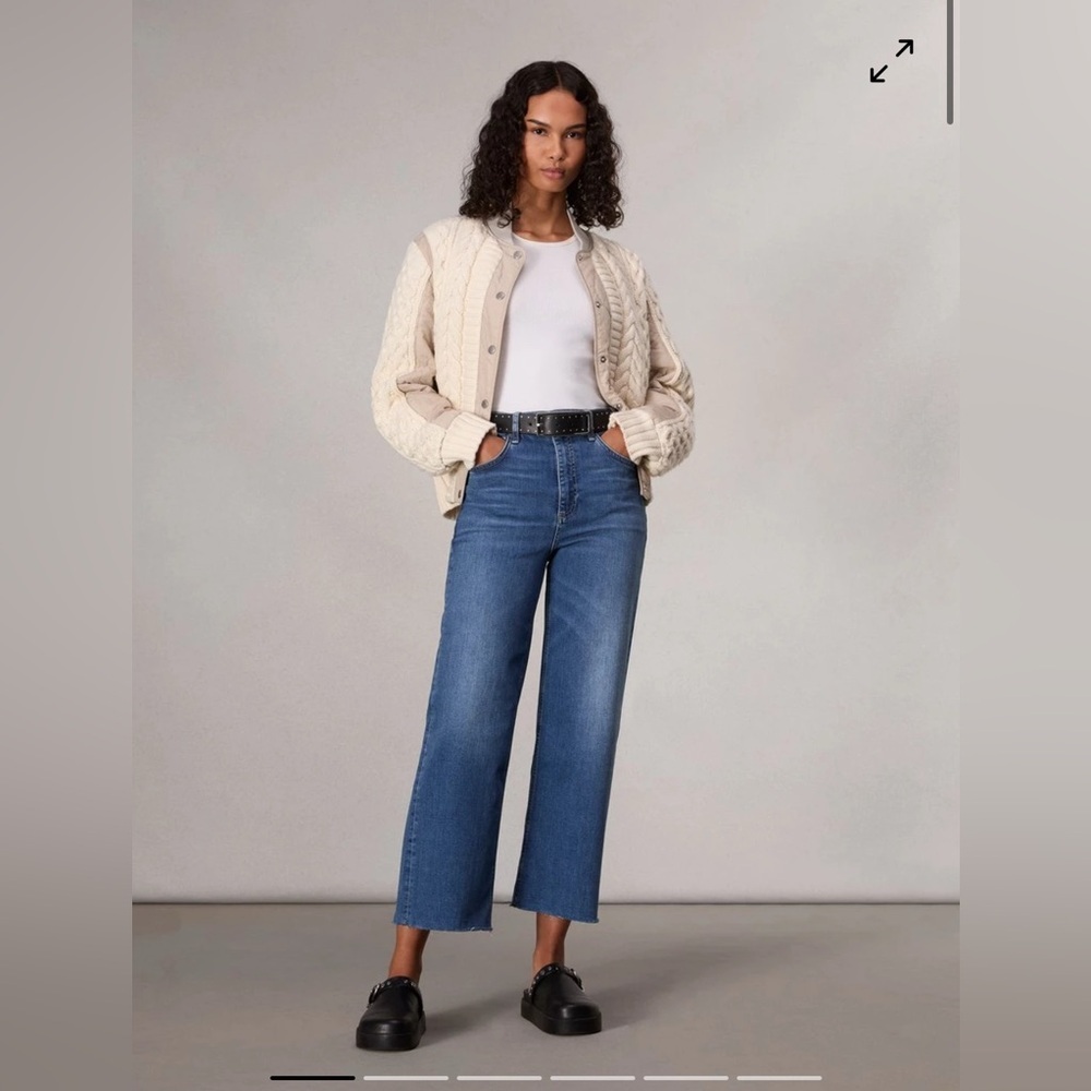 Rag & Bone Epic Andi High Rise Ankle Wide Jeans in Scout Size 28 Cropped Stretch - Picture 7 of 16